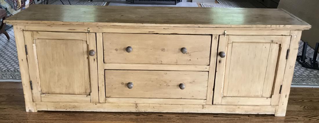 Antique Pine Wood Console Cabinet / Sideboard (1 of 3)