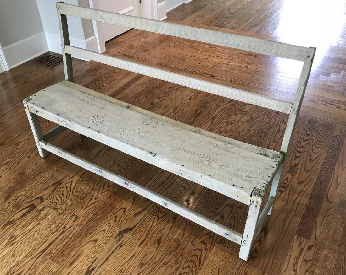 Antique Pine Wood Country American Pew / Bench (1 of 3)