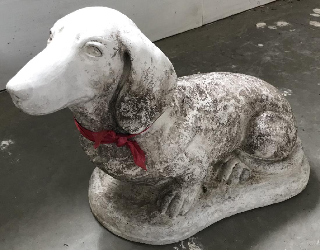Antique Cast Stone Dachshund Dog Garden Statue (1 of 4)