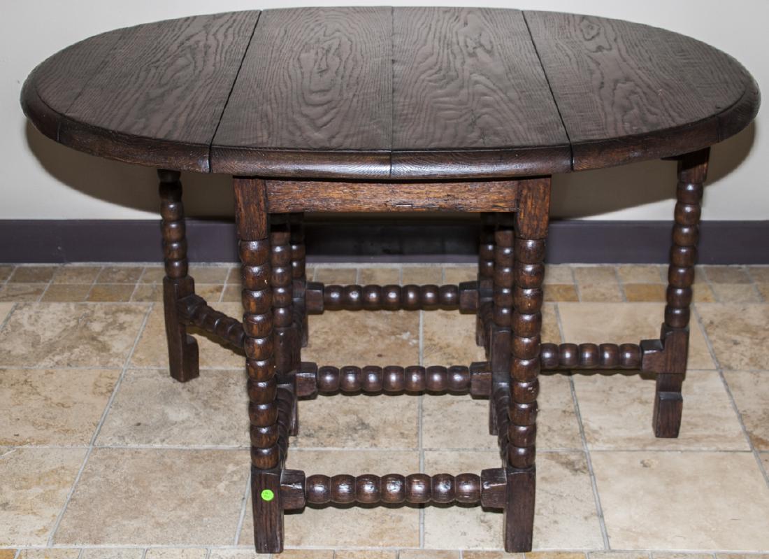 English Tudor Style Tavern Gate Leg Side Table (1 of 4)