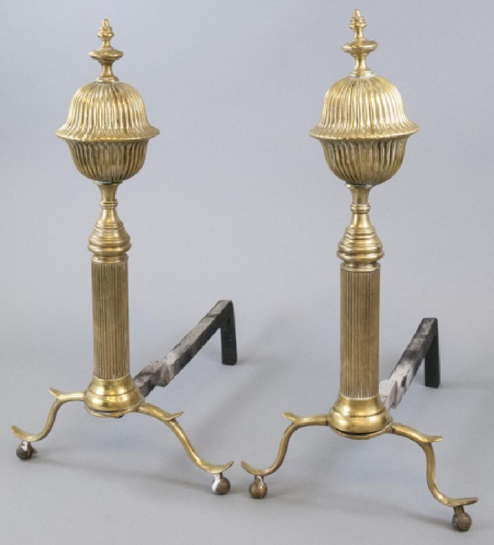 Pair of Vintage Brass Andirons (1 of 6)