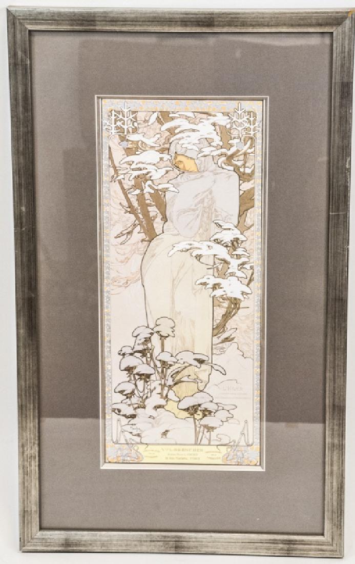 Vintage Framed Art Nouveau Print (1 of 6)
