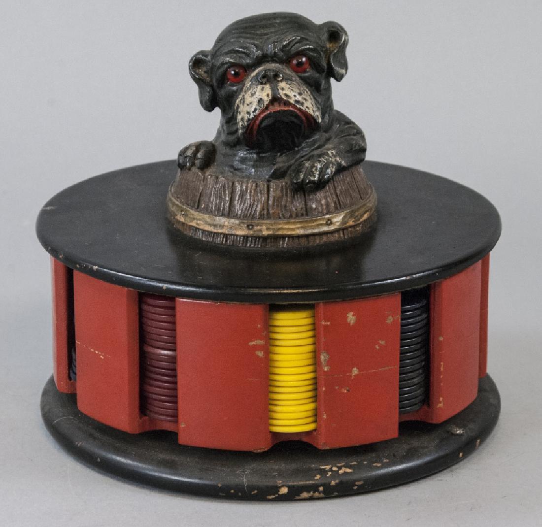 Vintage Bull Dog Poker Chip/ Card Game Set (1 of 5)