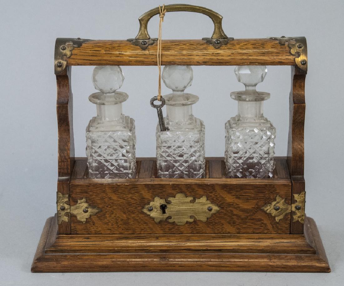 Antique English Tantalus W Set of Decanter Bottles (1 of 7)