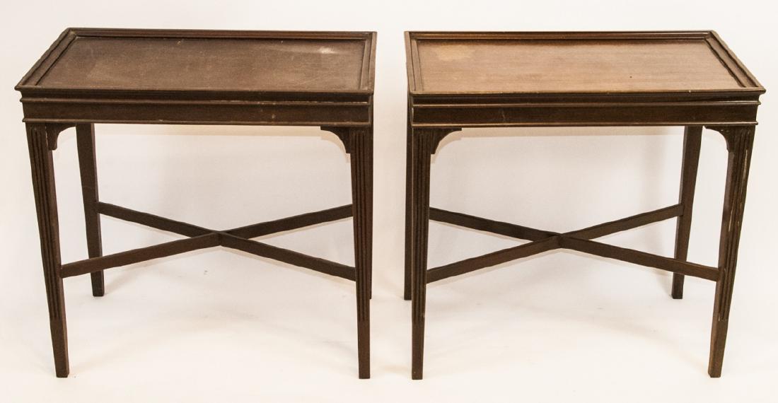 Pair Mahogany English Georgian Style End Tables (1 of 5)