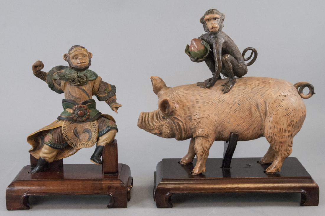 Vintage Chinese Folk Statues W Stands (1 of 10)