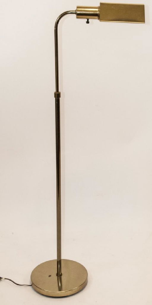 Vintage Standing Brass Library Lamp