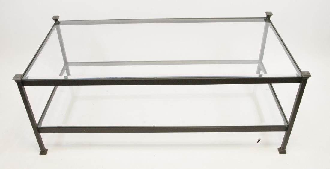 RH Wrought Iron + Glass Double Level Coffee Table (1 of 4)