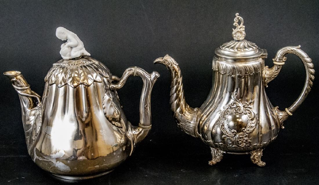 Pair of Vintage Silver Plate Teapots (1 of 9)