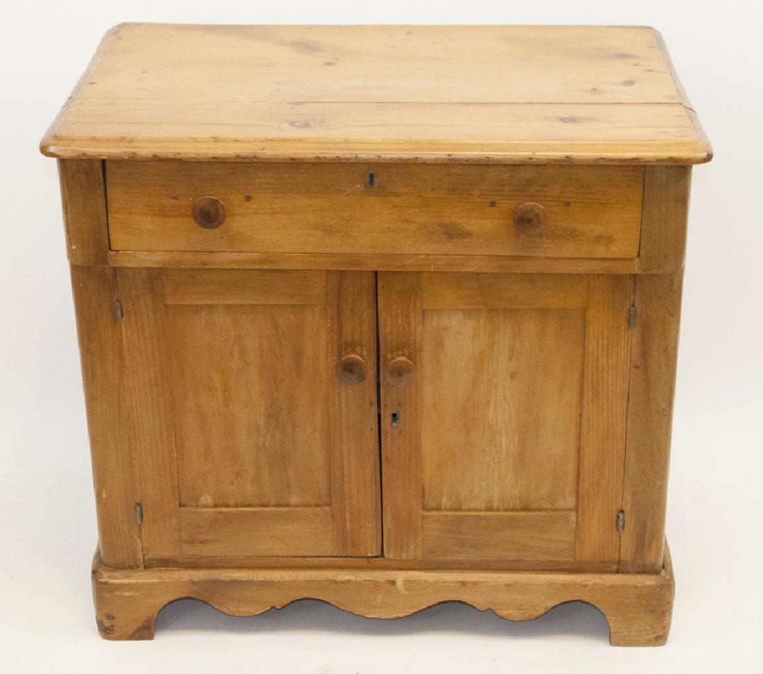Antique Pine Country Cabinet / Side Table (1 of 3)