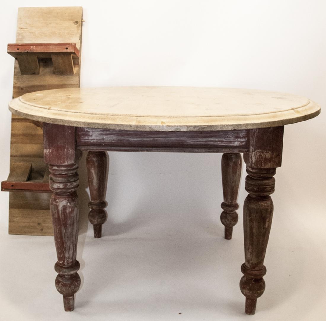 Country Pine Round Dining / Farm Table (1 of 5)