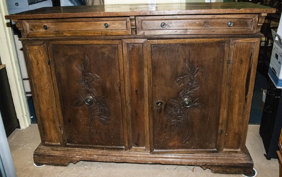 Antique  Arts & Crafts Style Carved Oak Sideboard (1 of 5)