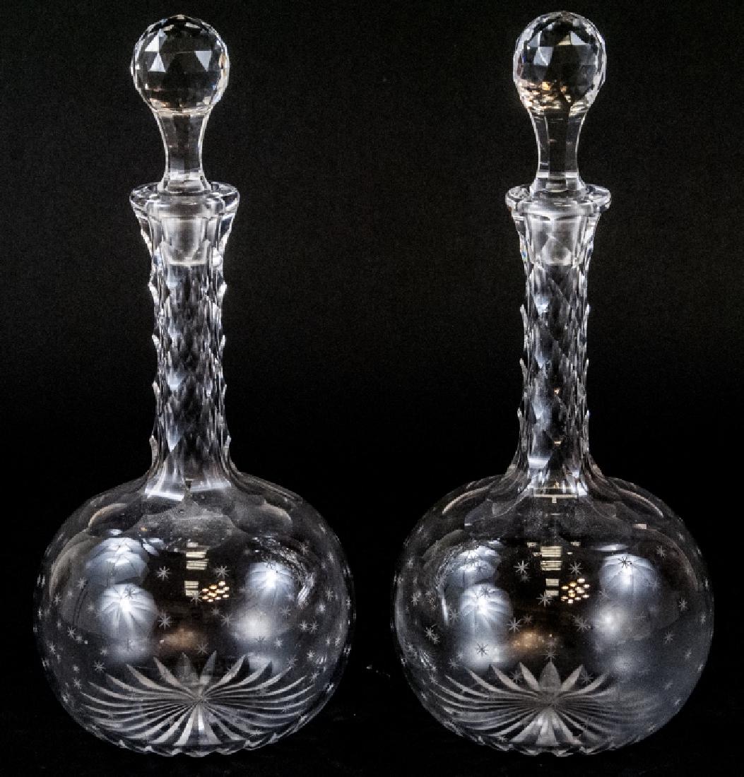 Pair of Antique Cut Crystal Decanters (1 of 5)
