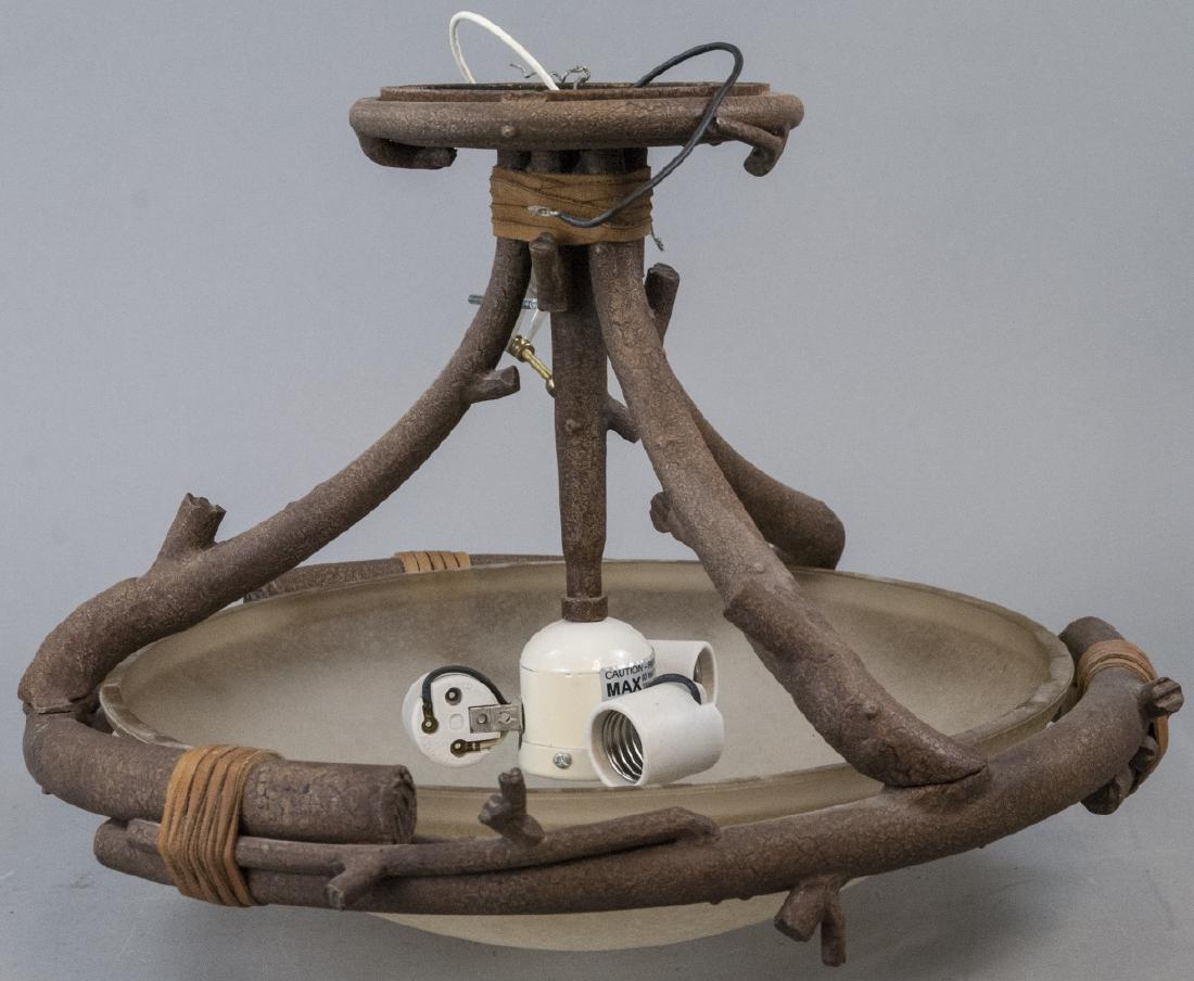 Arts &Crafts Style Wrought Iron Ceiling Light (1 of 4)