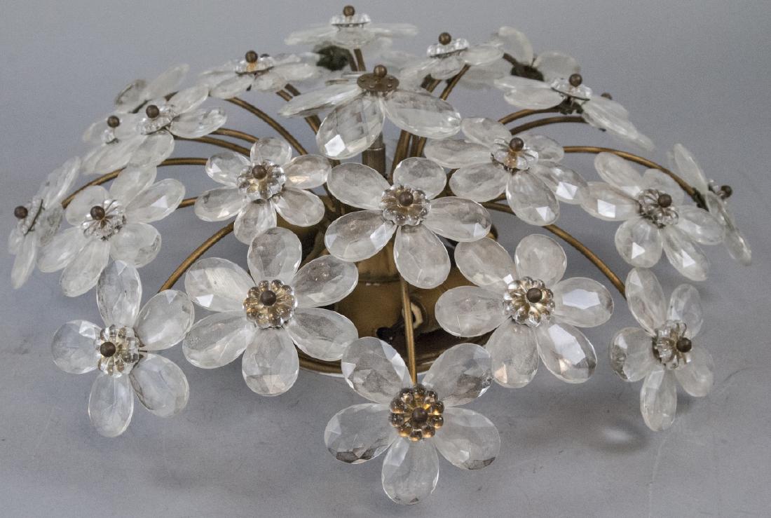 Vintage Crystal Flower and Brass Ceiling Light (1 of 5)