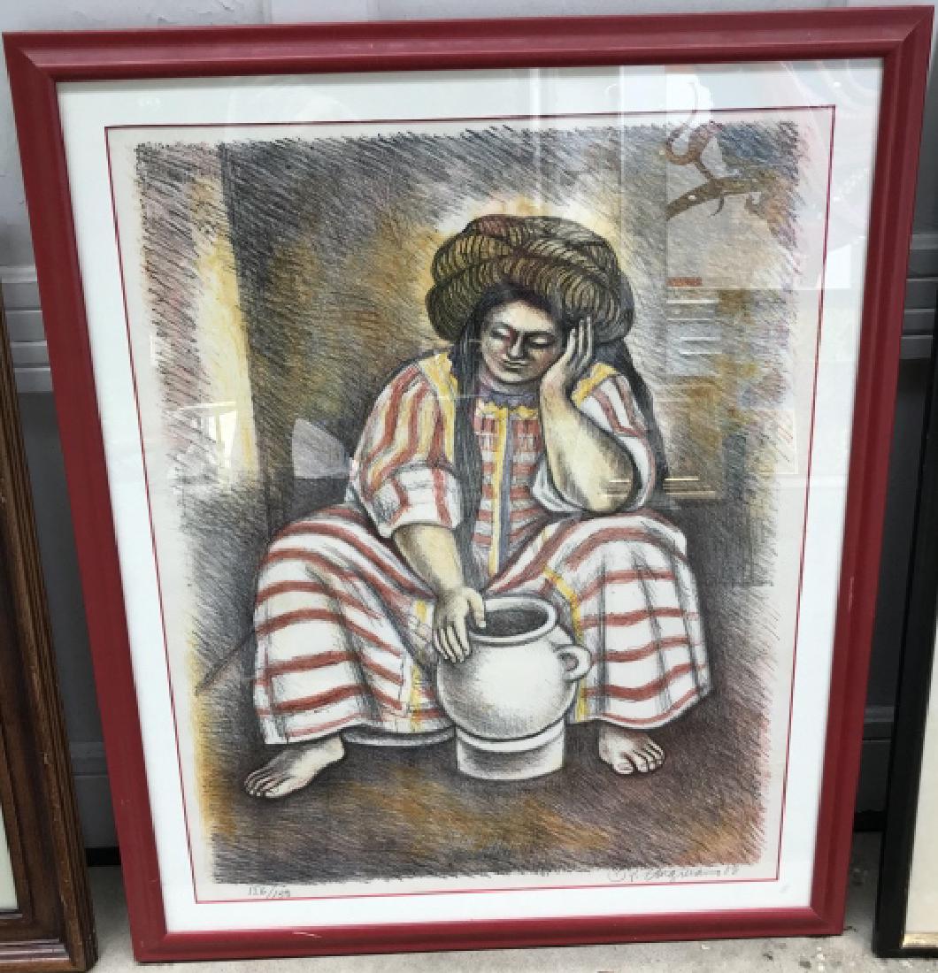 Large Framed Print of a Native American Woman (1 of 2)
