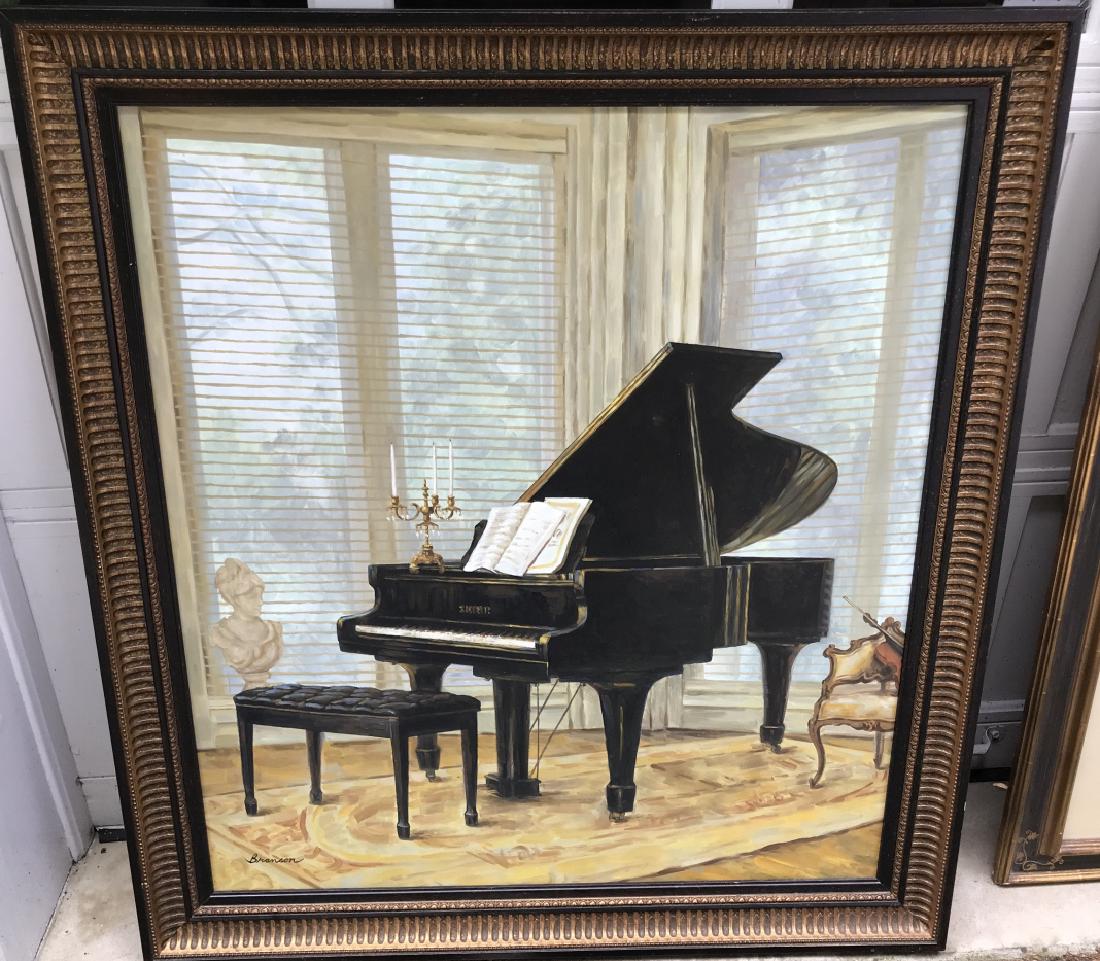 Contemporary Painting Interior Scene w Grand Piano (1 of 2)