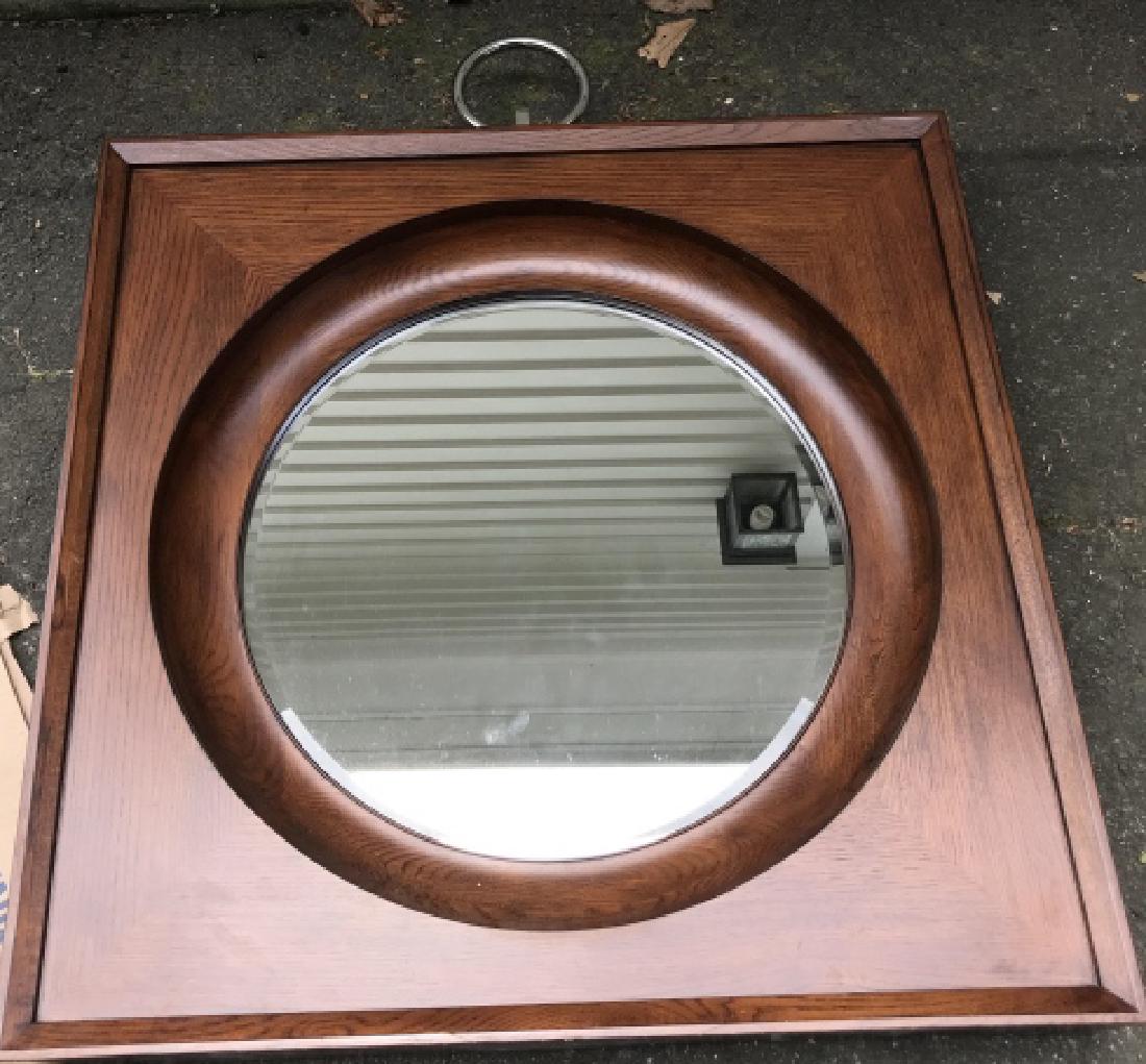 Large Square Frame w Round Mirror by Century (1 of 2)