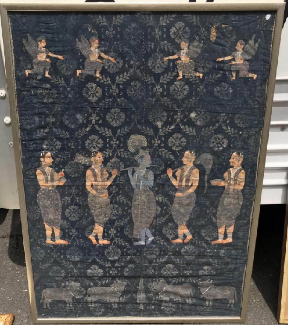 Large Framed Vintage Batik Fabric Print (1 of 2)