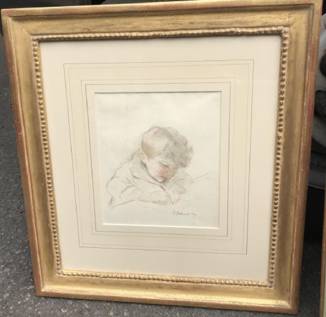 Serge Fotinsky (Ukrainian, 1887â€“1971) Drawing: Serge Fotinsky (Ukrainian, 1887â€“1971) Drawing. Signed. Professionally framed and matted. Measures 19.5 x 18 inches.