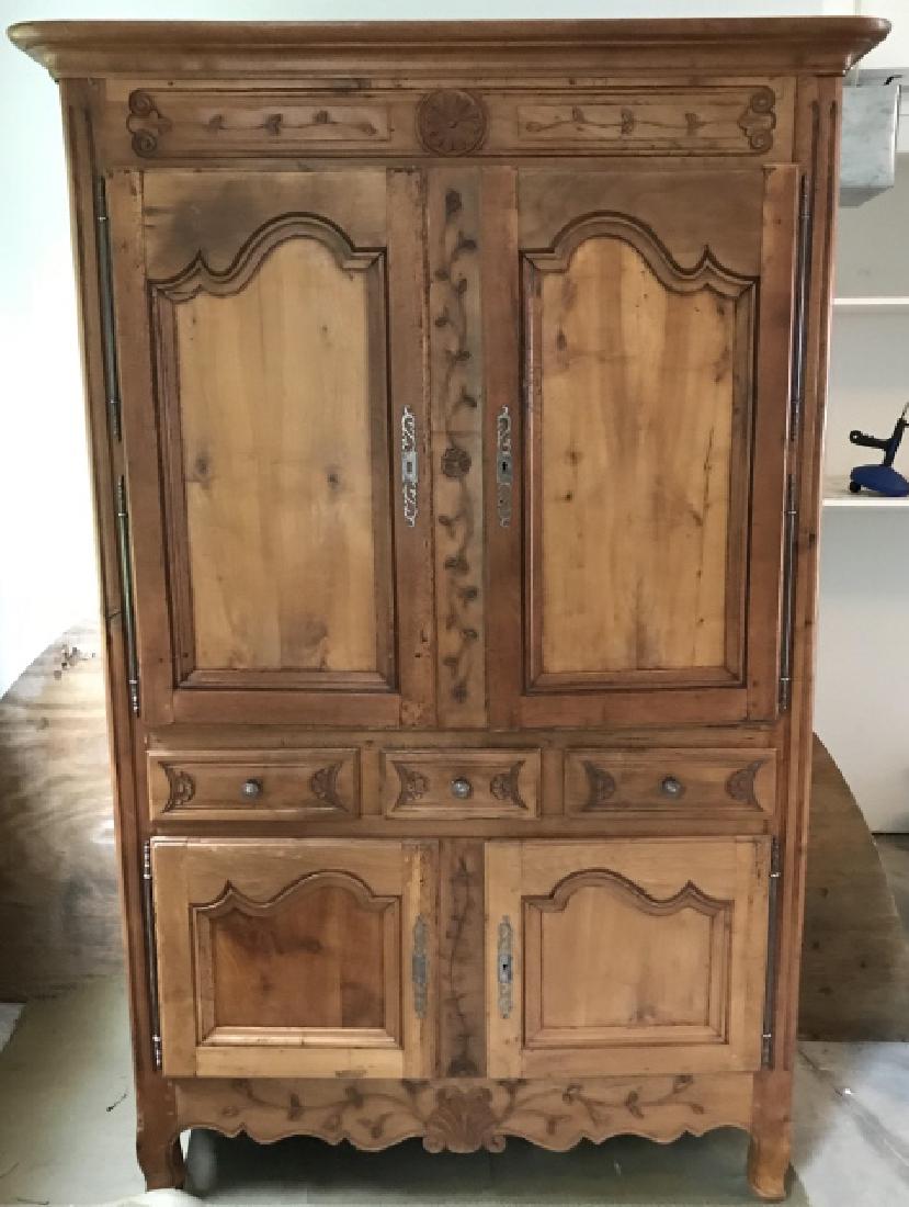 Antique French Provencal Style Carved Armoire (1 of 4)