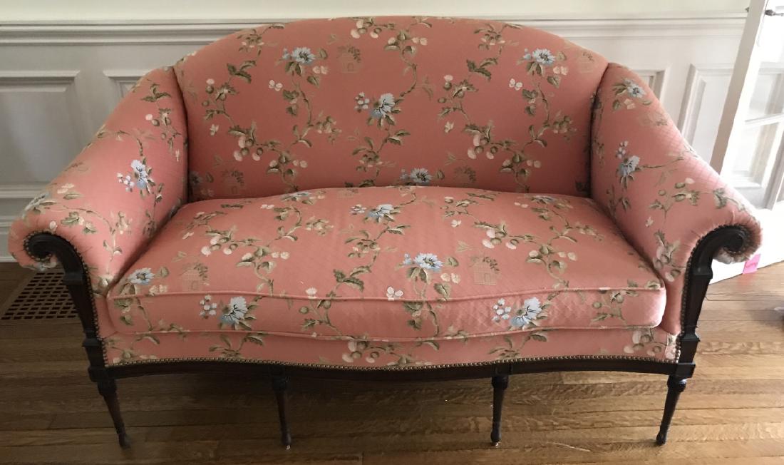 Custom Upholstered English Sheraton Style Settee (1 of 4)