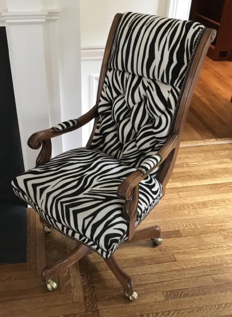 Contemporary Faux Zebra Tufted Office Desk Chair (1 of 4)