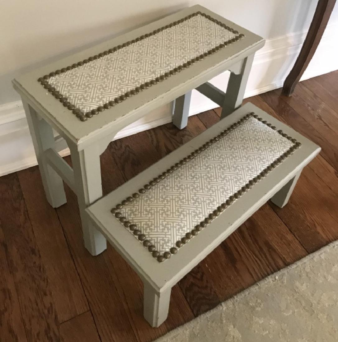 Hand Painted & Custom Upholstered Step Stool (1 of 2)