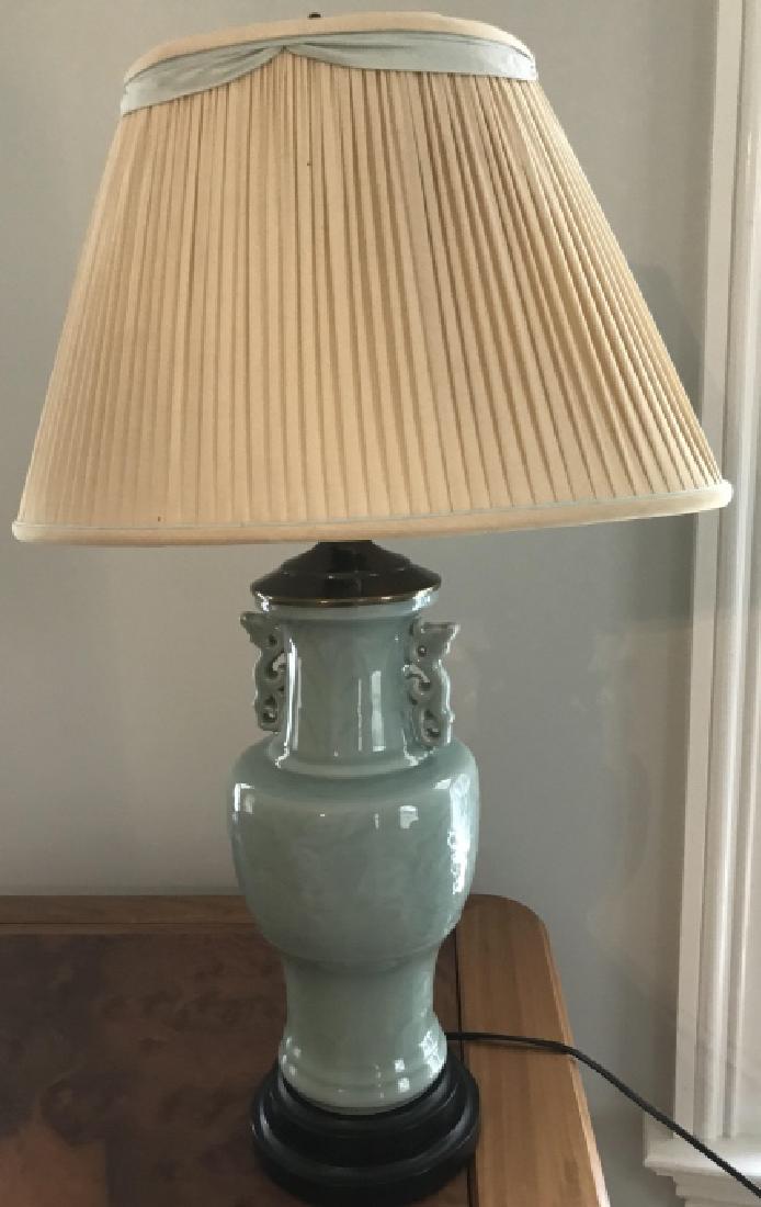 Chinese Porcelain Crackleware Vase Mount Lamp (1 of 3)