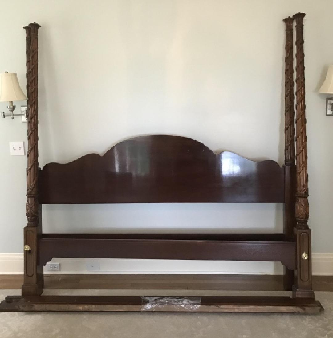 Quality Carved Mahogany Four Poster King Size Bed (1 of 5)