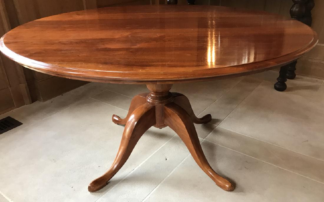 English Queen Anne Style Pedestal Dining Table (1 of 4)