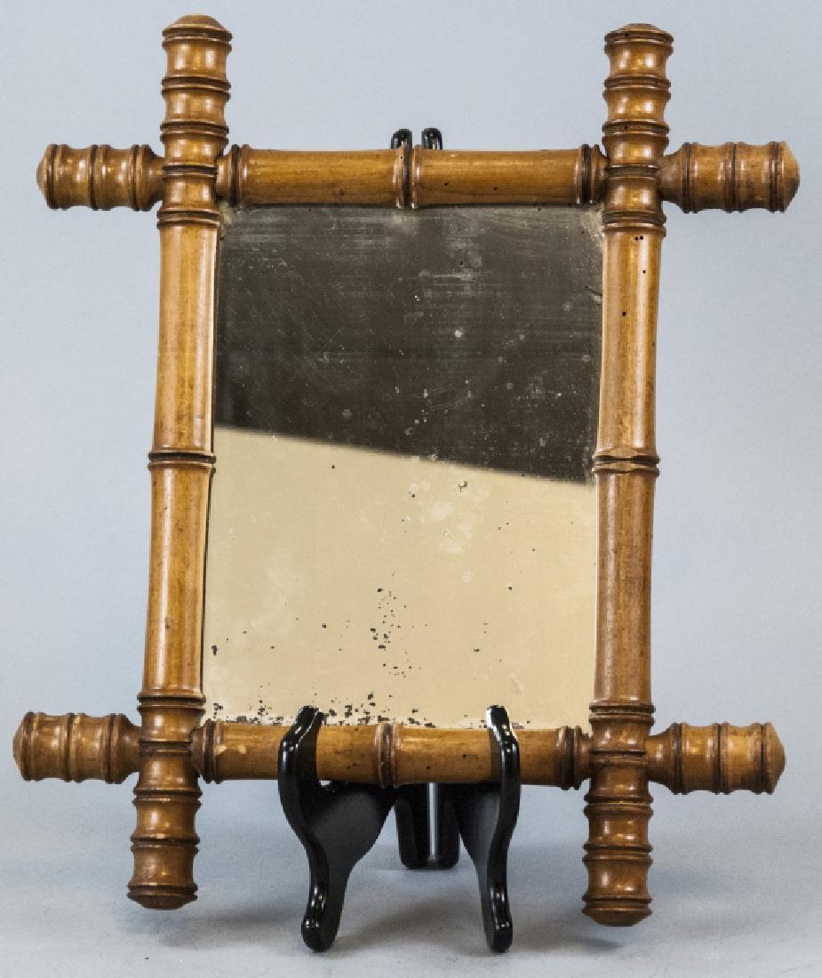 Antique French 19th C Faux Bamboo Wall Mirror (1 of 4)