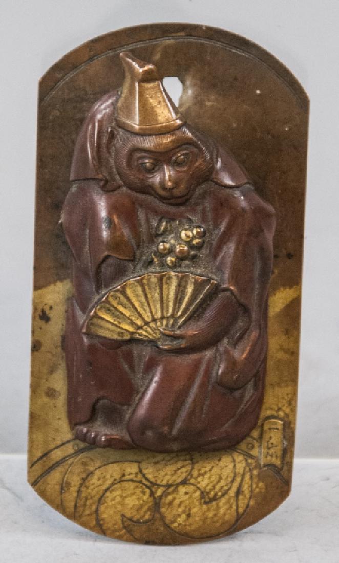Antique Japanese Signed Mixed Metal Figural Clip (1 of 5)