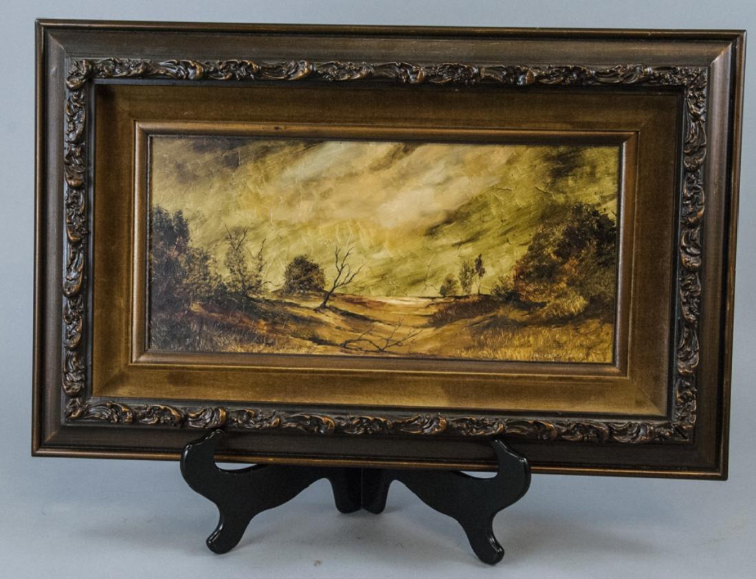 Wallace Fisher Original Landscape Oil Painting: Wallace R Fisher (1937 - 2003) Original Landscape Oil Painting. Oil painting on canvas. Framed. Signed and dated. Measures 13.75 x 22 inches.