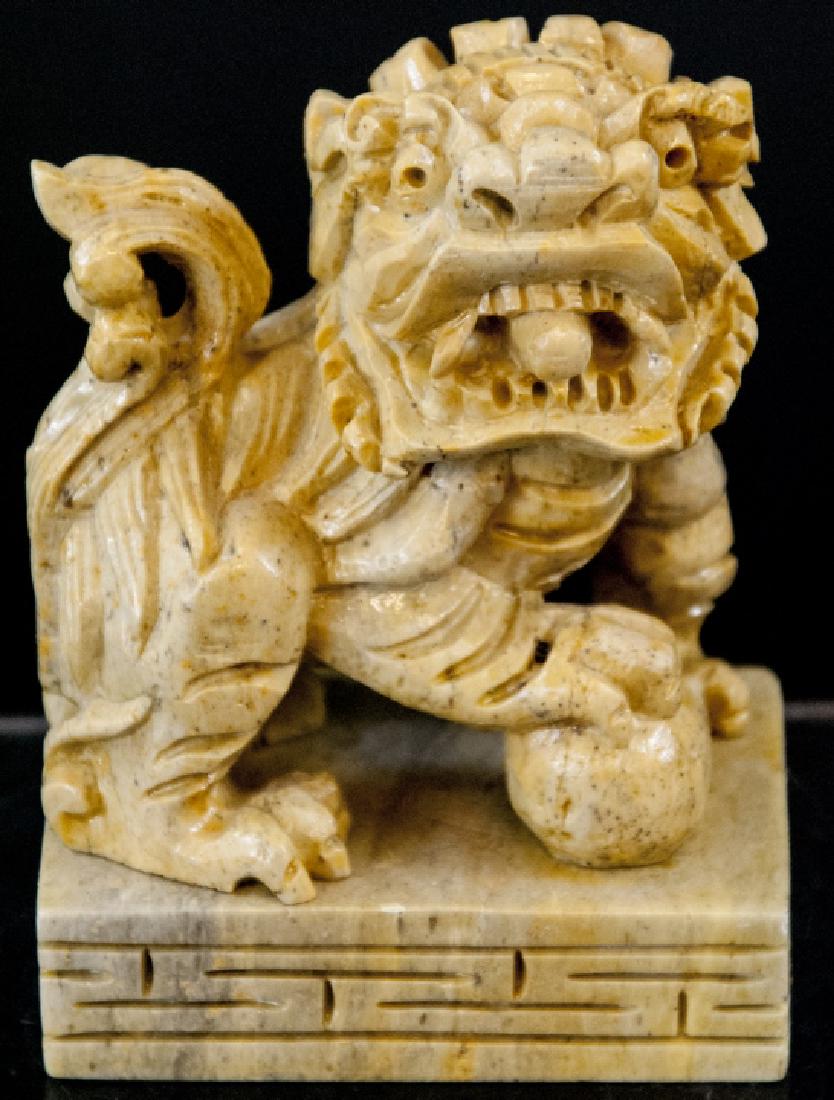 Chinese Carved Foo Dog Foo Lion Table Statue (1 of 4)