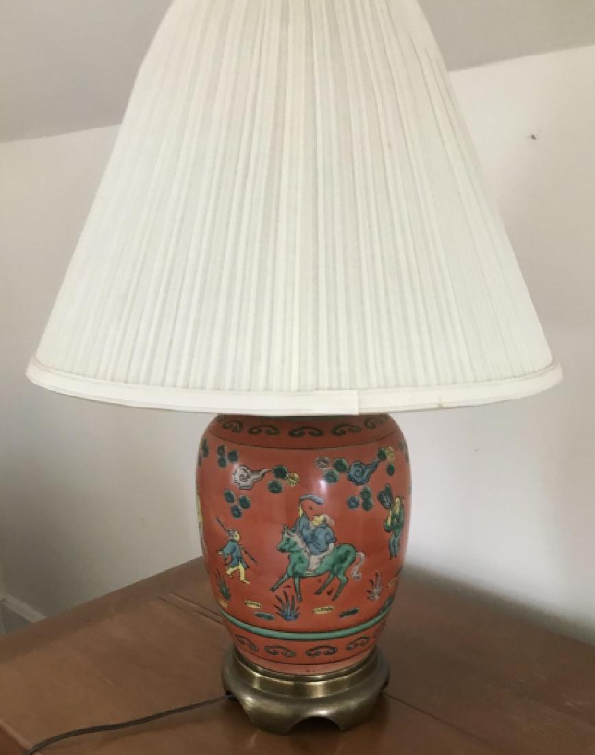 Chinese Hand Painted Porcelain Vase Mount Lamp (1 of 3)