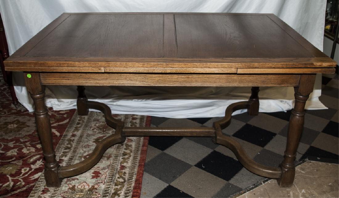 Antique Carved Oak Craftsman Style Dining Table (1 of 4)