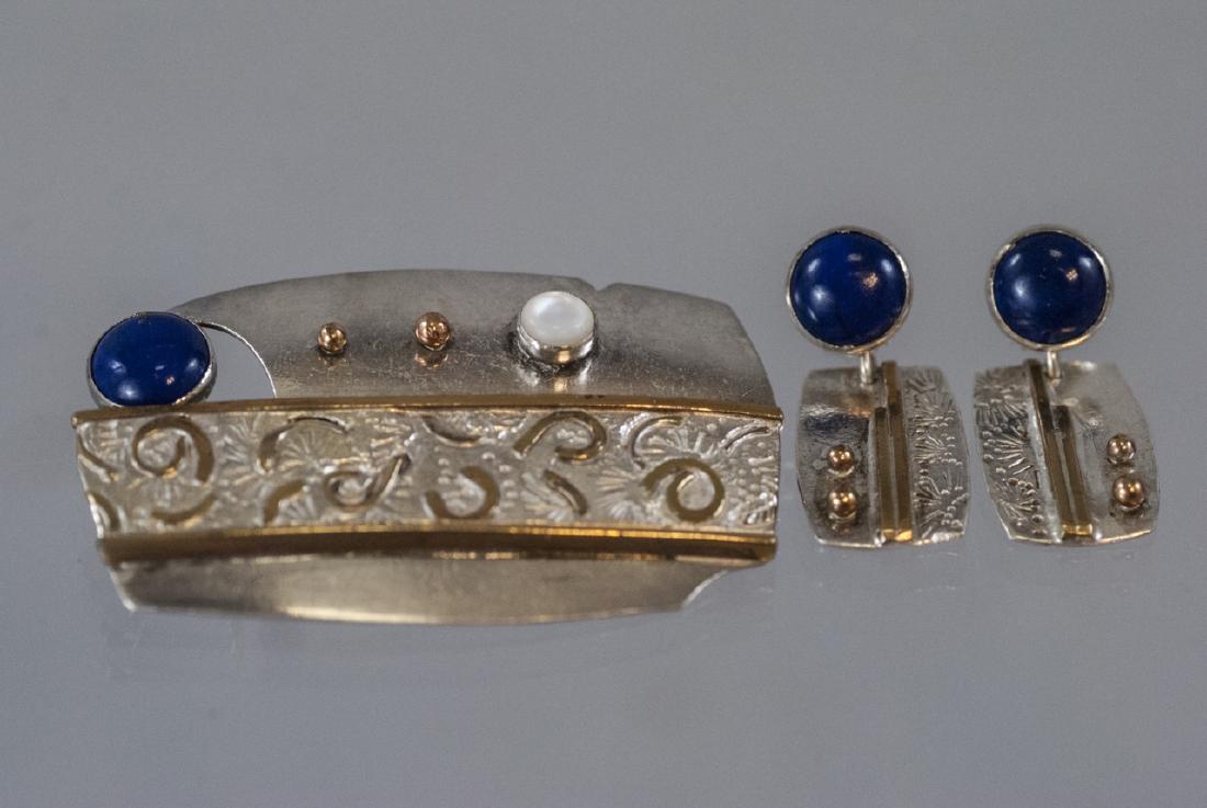 Vintage Modernist Jewelry Suite Brooch & Earrings (1 of 6)