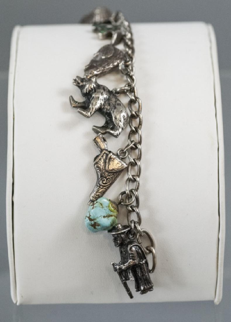 Vintage Charm Bracelet w Sterling Silver Charms (1 of 9)
