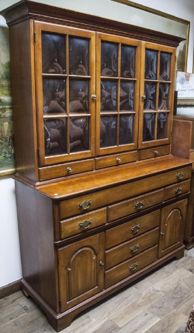 Country American Style Cherry Hutch or Breakfront (1 of 6)