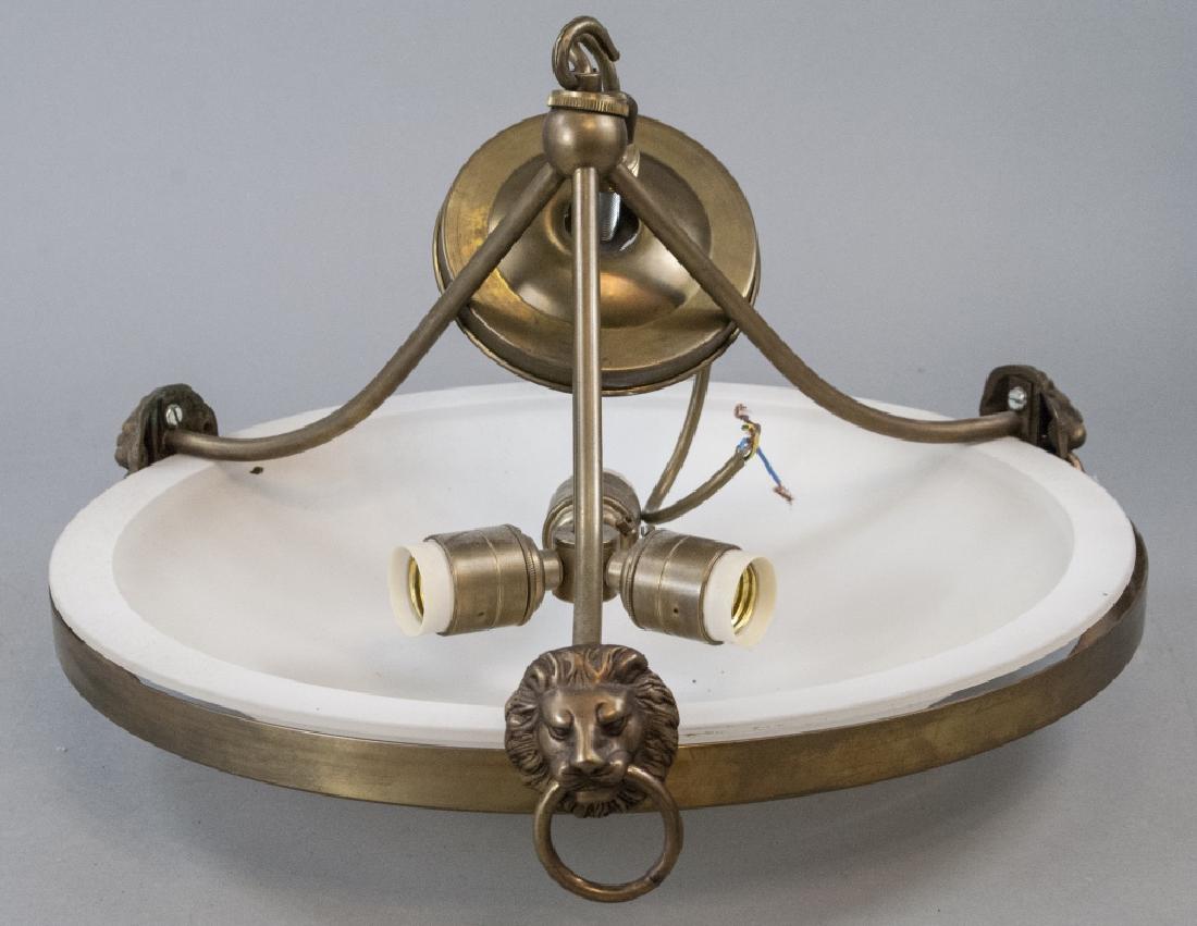 Brass Ceiling Pendant Light Lion & Ring Detail (1 of 3)