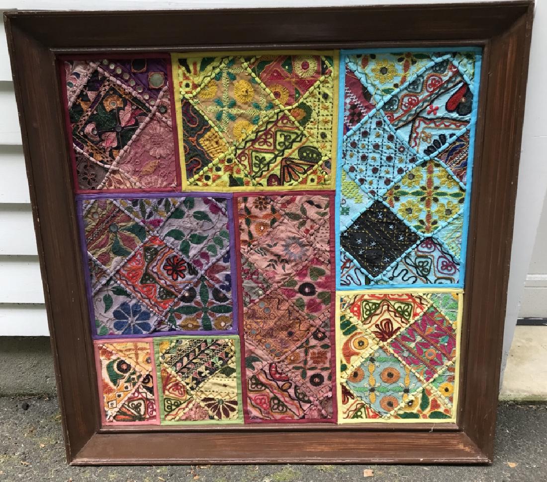 Framed Handmade Mixed Media Quilted Collage (1 of 2)