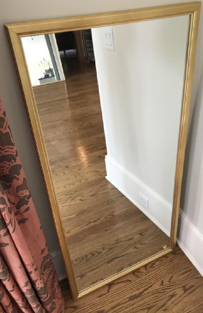 Large Gold Tone Carved Modern Frame Wall Mirror (1 of 3)