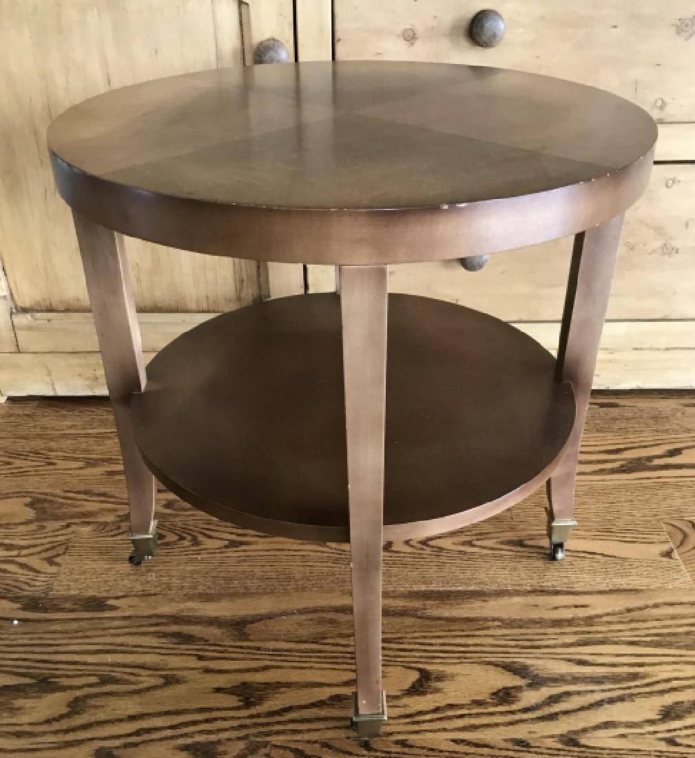 Round Biedermeier Style End Table w Shelf (1 of 3)