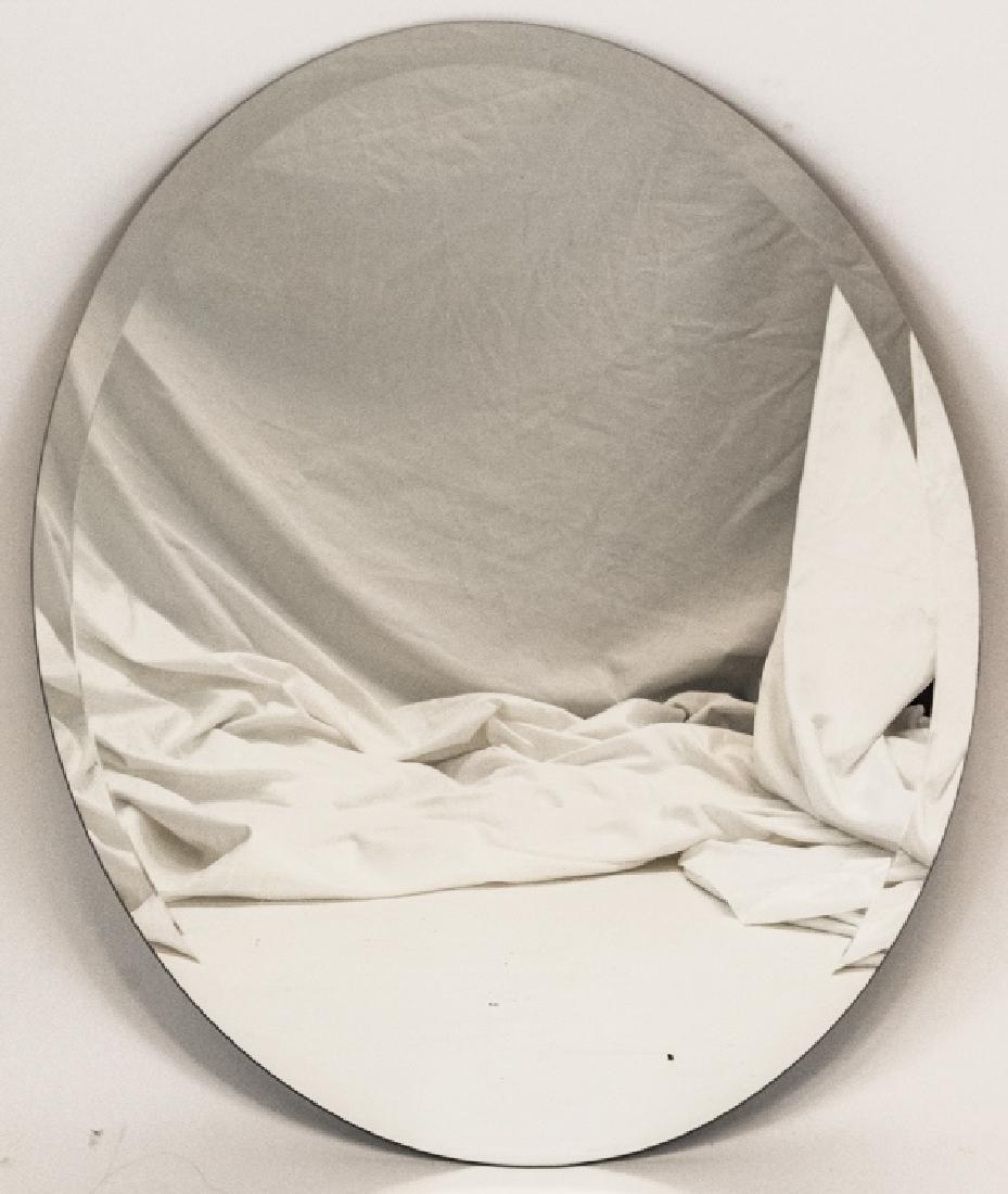 Contemporary Oval Beveled Mirror (1 of 3)