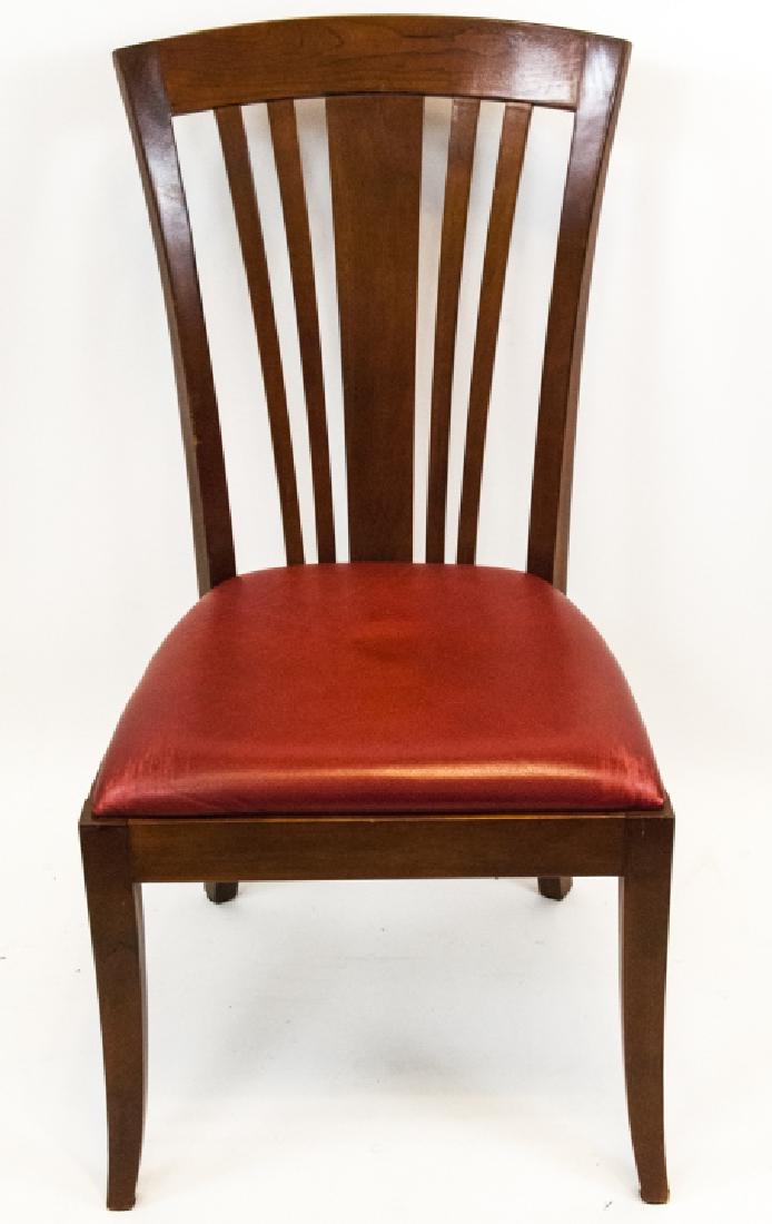 Stickley Red Leather Slat Back Desk Chair: Stickley Red Leather Slat Back Desk Chair. Bears the Stickley stamp. 39 inches x 20 x 20