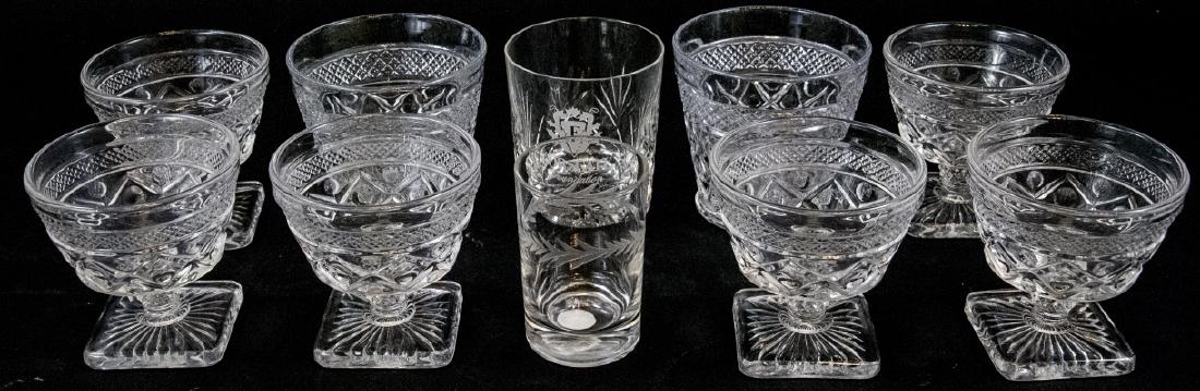 Lot of Vintage Cut Glass Drink Ware / Stemware (1 of 9)