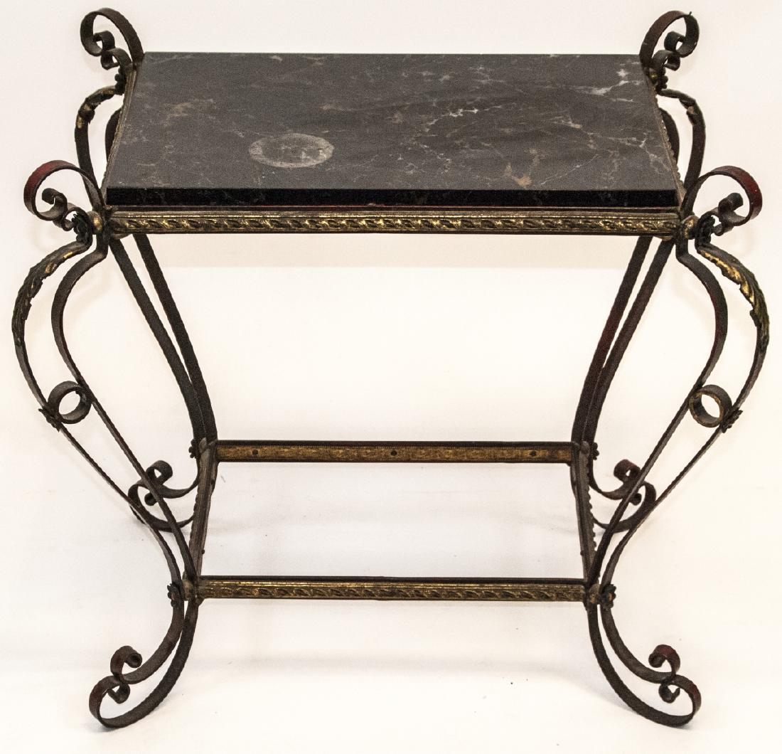 Hollywood Regency Wrought & Tole Marble Top Table (1 of 6)