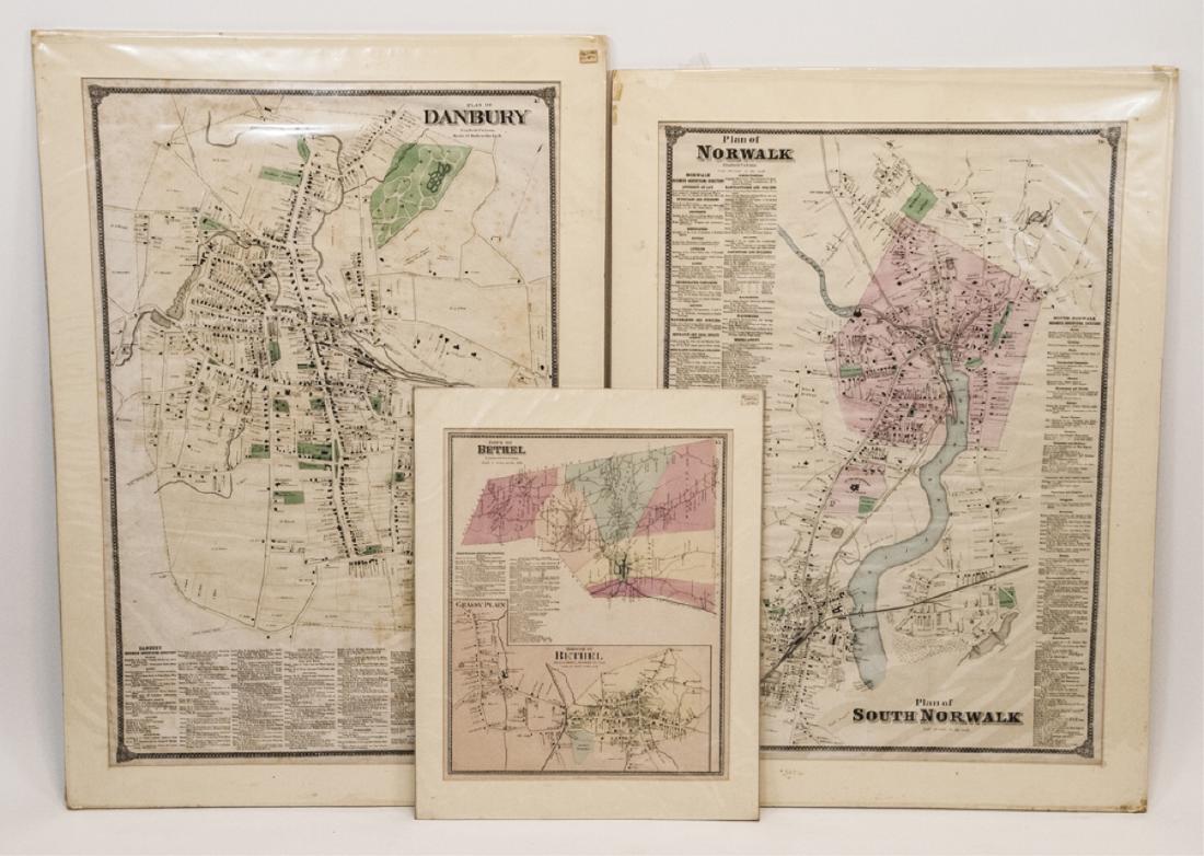 Antique Hand Colored Maps of Fairfield County CT (1 of 8)