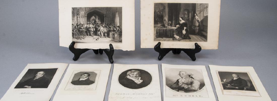 Collection of Antique 19th C Prints / Engravings: Collection of Antique 19th C Prints / Engravings. Including Sir Benjamin Hobhouse,Charles Taylor of the Royal Covent Gardens, Thomas Morton Esquire, Mr Kemble, James Corry, Col. Pride war / soldier sc
